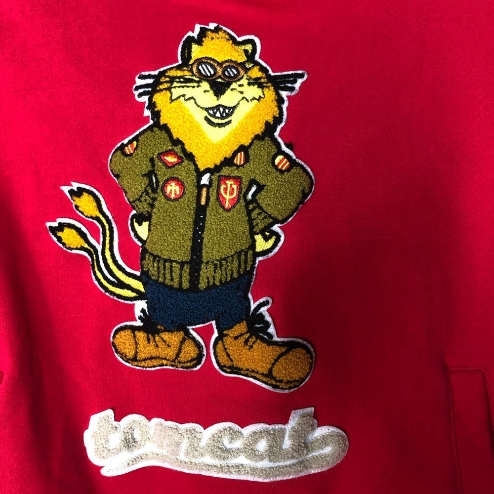 Top Gun ‘An American Icon’ Tomcat By’s Red Pull Over Hoodie SZ M. - Picture 2 of 16